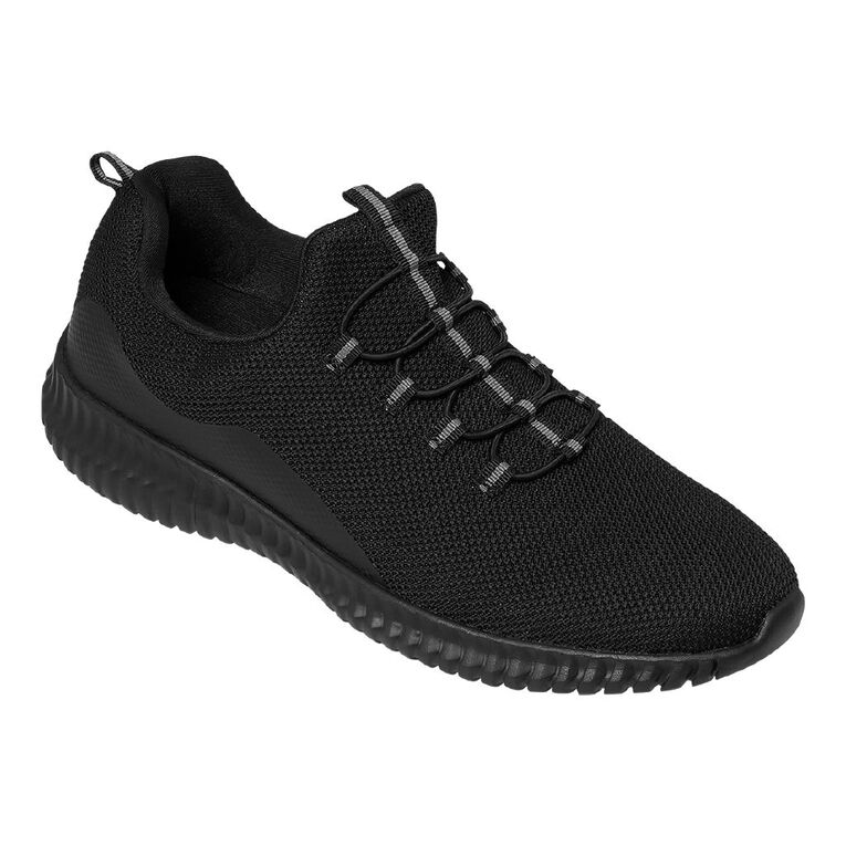 Active Intent Men's Bungee Cord Trainers, Black, hi-res