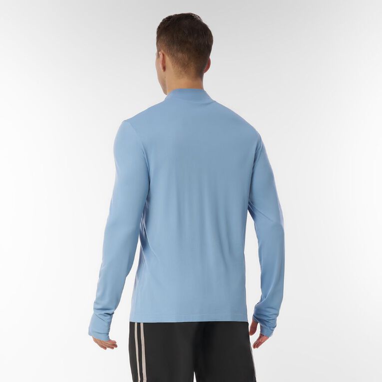 Active Intent Men's Quarter Zip Seamless Top, Blue Mid, hi-res