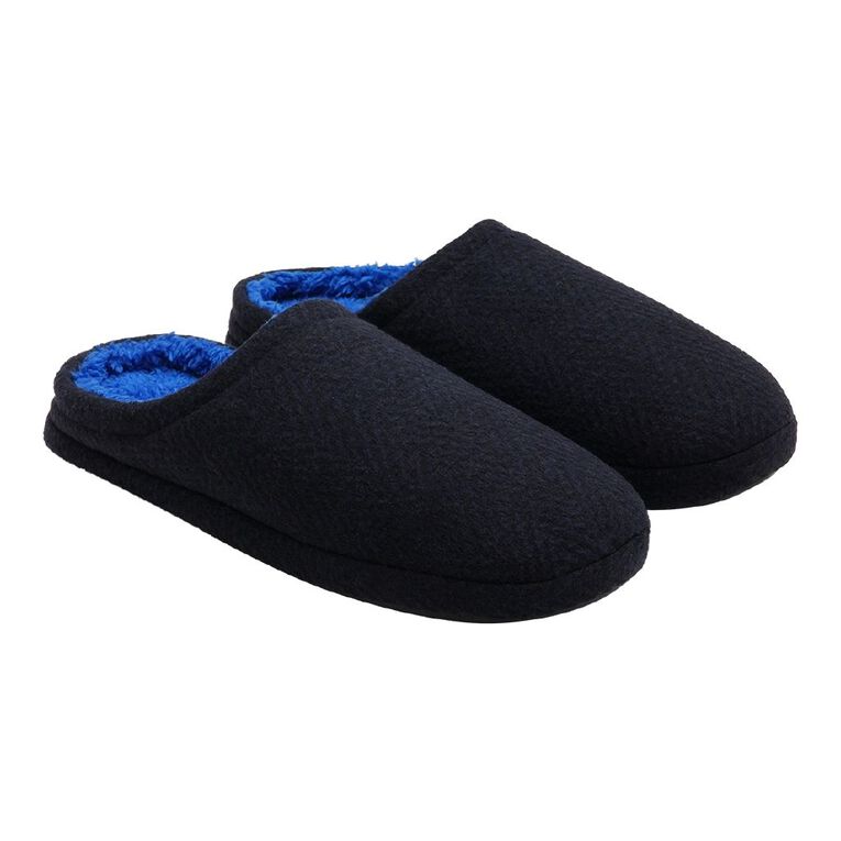 H&H Men's Taylor Scuff Slippers, Blue, hi-res