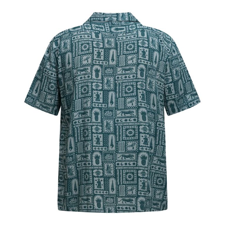 Garage Men's Short Sleeve Viscose Shirt, Green Dark, hi-res