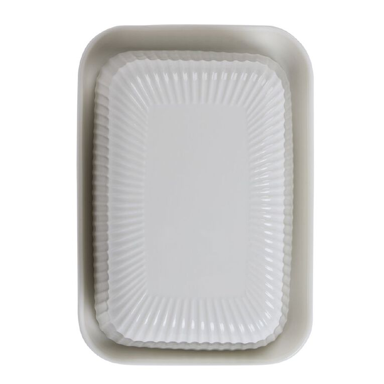 Living & Co Ceramic Butter Dish 18 x 13cm White, , hi-res