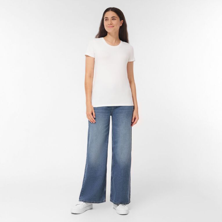 H&H Women's Mid Rise Baggy Jeans, Denim Mid, hi-res