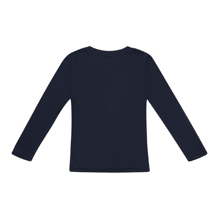 H&H Kids' Poly Viscose Thermal Long Sleeve Top, Blue Dark, hi-res