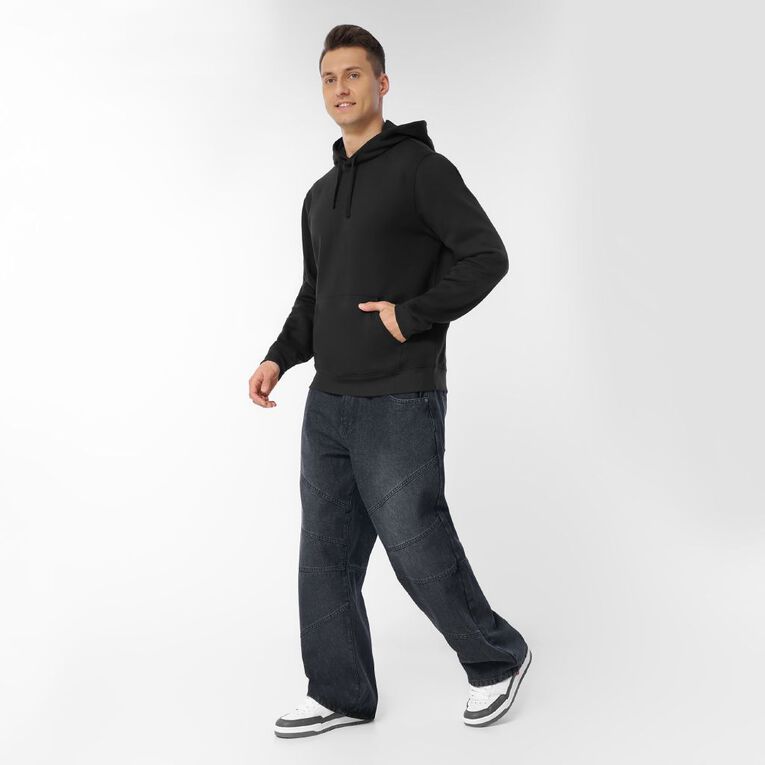 H&H Men's Plain Hoodie Sweatshirt, Black, hi-res