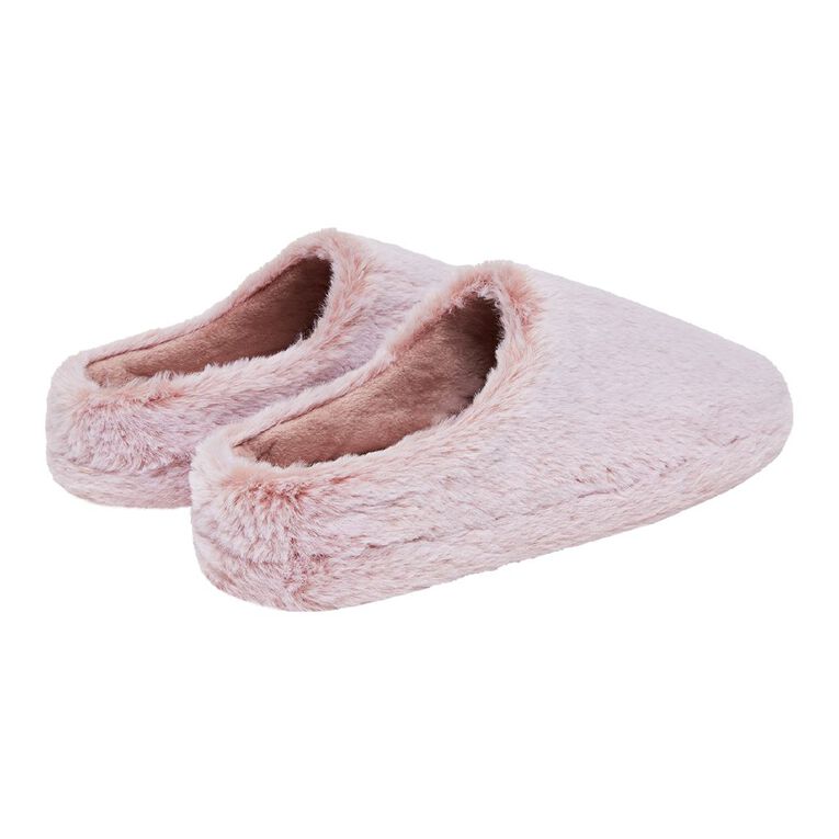 H&H Women's Fluffy Low Back Scuff Slippers, Purple Light, hi-res