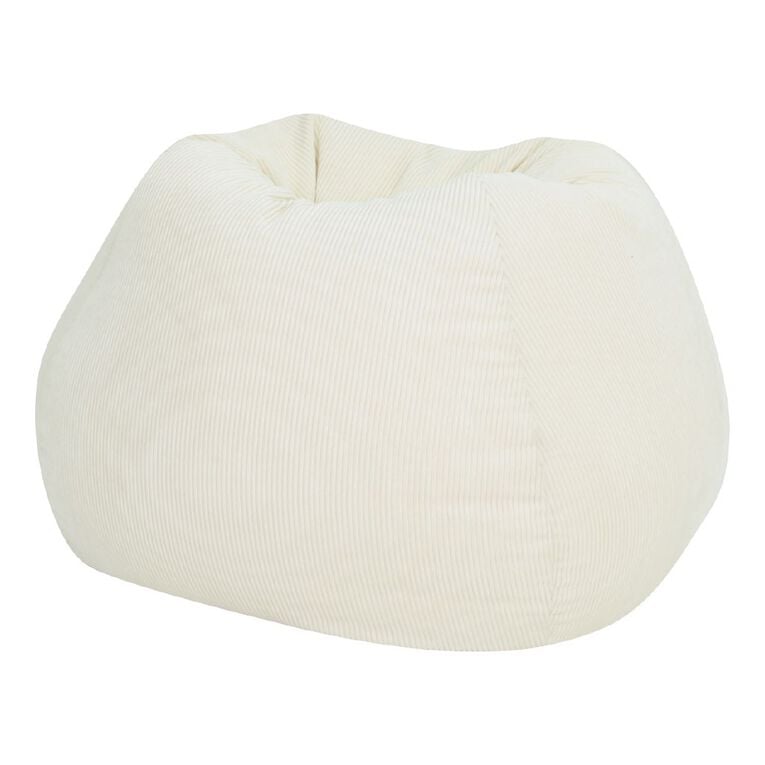 Living & Co Cord Bean Bag 200L Cream, , hi-res