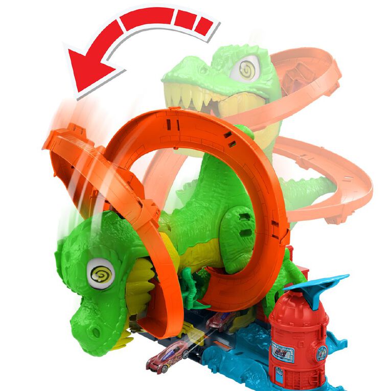 Hot Wheels City T-Rex Fire Station Playset, , hi-res