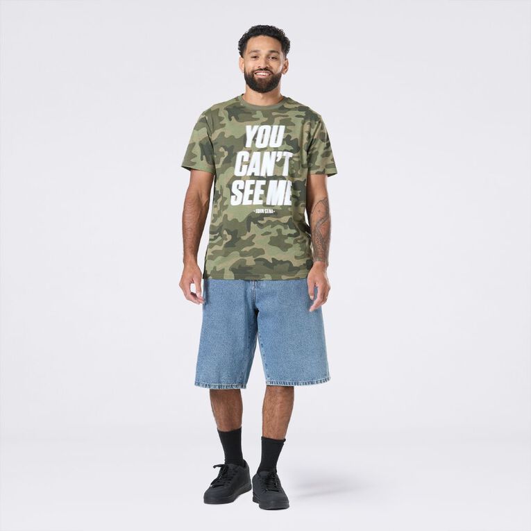 WWE Men's John Cena Tee, Green Dark, hi-res