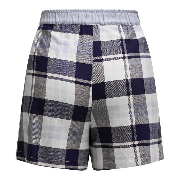 H&H Women's Boyfriend Flanelette Sleep Shorts, Blue Dark, hi-res