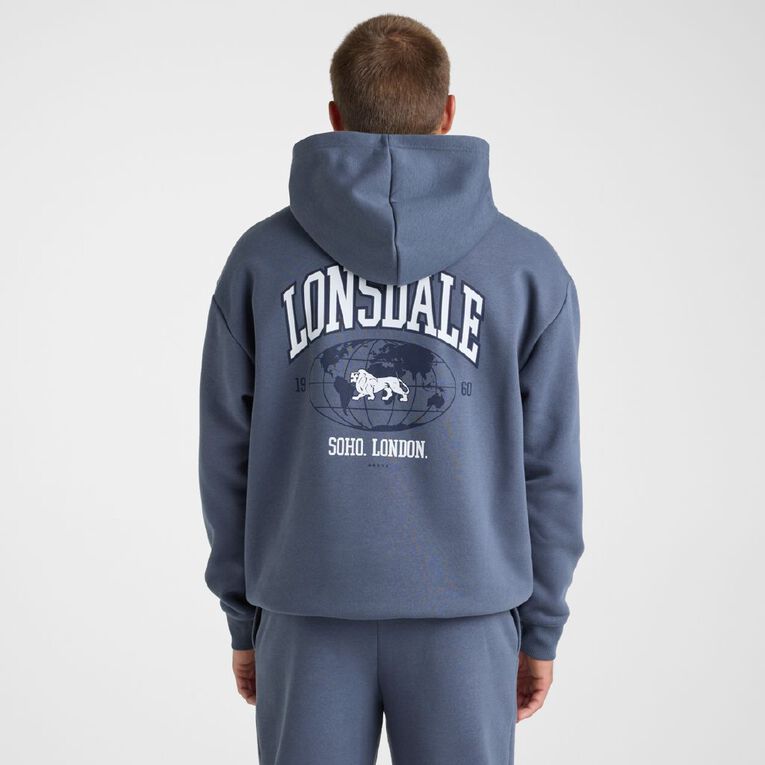 Lonsdale Men's Sport Hoodie, Blue, hi-res