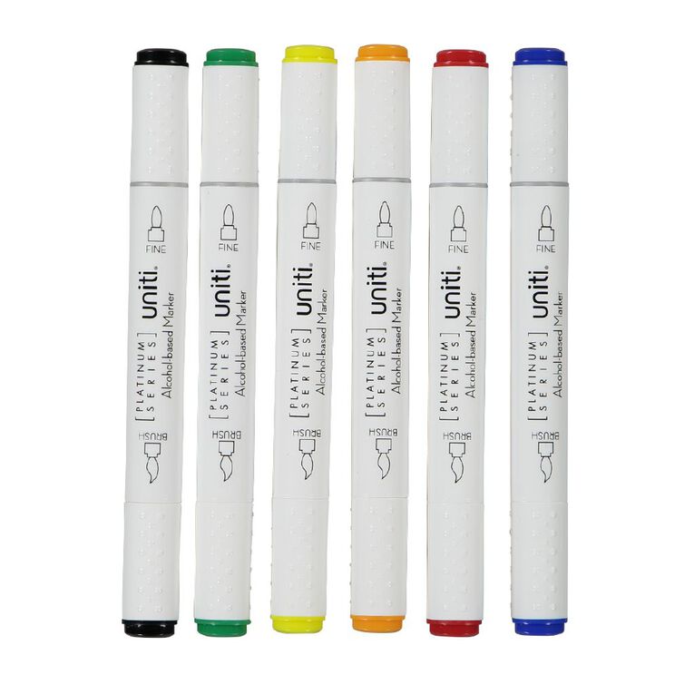 Uniti Dual Basic Ended Markers 6 Pack, , hi-res