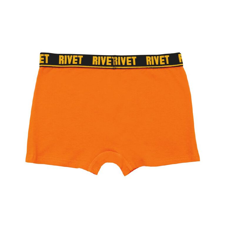 Rivet Boys' Trunks 4 Pack, Orange, hi-res