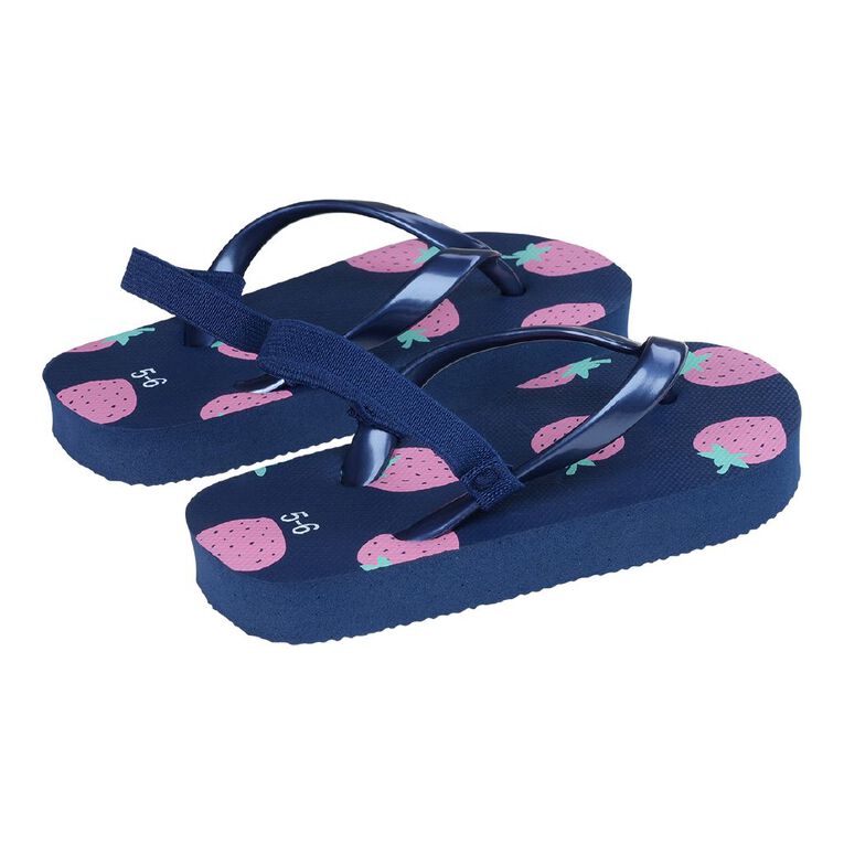 Young Original Junior Kids' Printed Jandals, Navy, hi-res