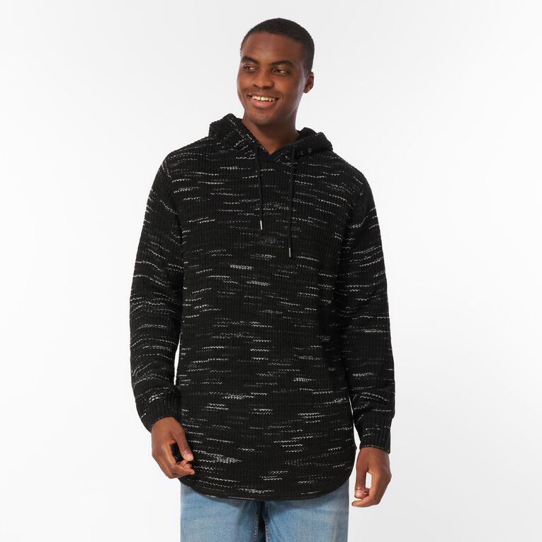 Garage Men's Fleece Lined Hooded Pullover, Black, hi-res