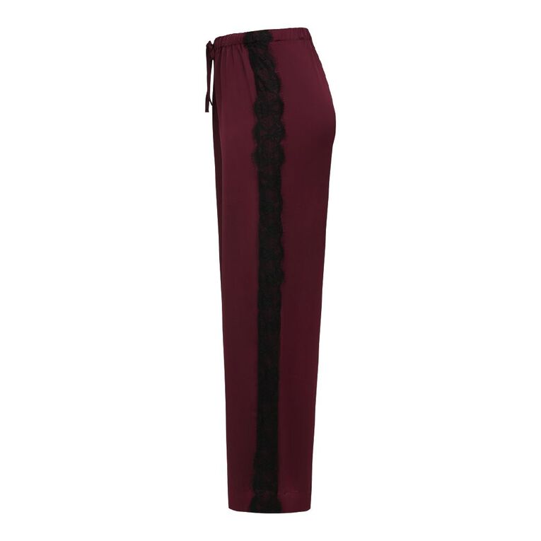 H&H Women's Event Satin Pants with Lace, Red Dark, hi-res