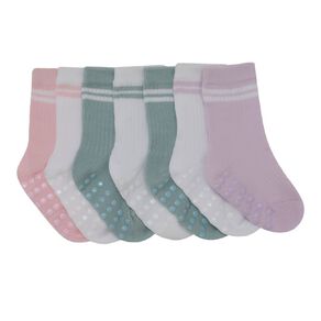 H&H Infants' Grib Rib Crew Socks 7 Pack