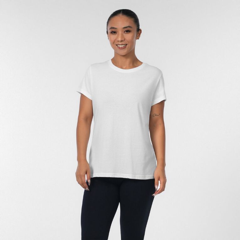 H&H Women's Essential Short Sleeve Crew Neck Tee White The Warehouse - Main Image