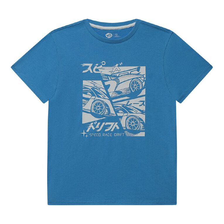 Young Original Print Short Sleeve Tee, Blue Mid, hi-res