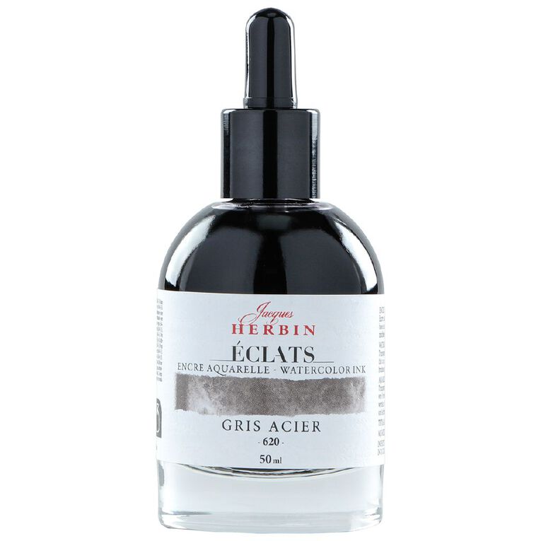 Jacques Herbin Eclats Watercolour Ink 620 Steel Grey 50ml, , hi-res