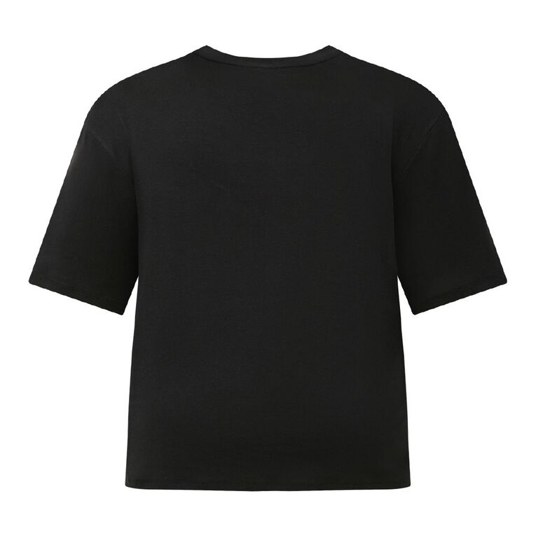 H&H Curve Women's Boxy Boyfriend Tee, Black, hi-res