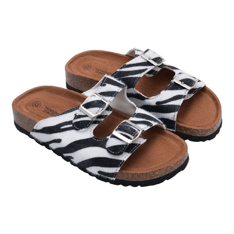 Young Original Senior Kids' Raffy-Rae Sandals, Black/White, hi-res
