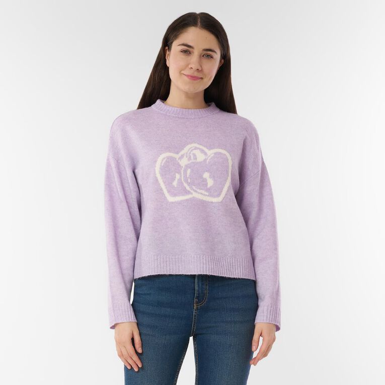 H&H Women's Boxy Sweet Treat Knit Jumper, Purple Light, hi-res
