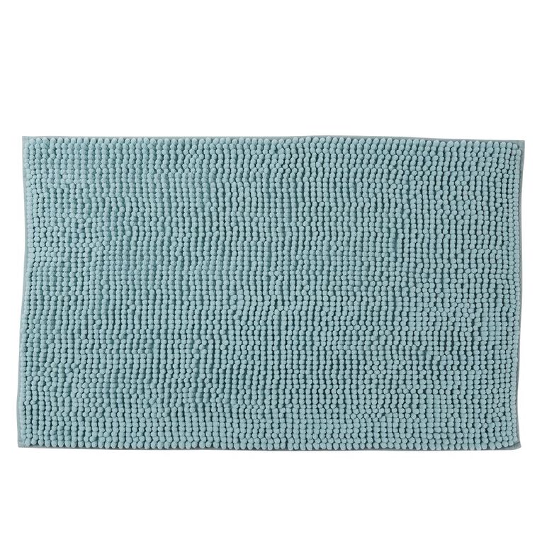Living & Co Plush Popcorn Bath Mat Blue Light 50cm x 80cm, , hi-res