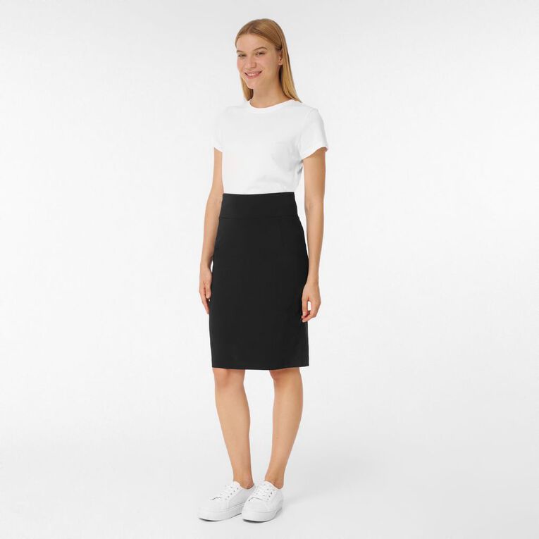 H&H Women's Classic Bengaline Skirt, Black, hi-res