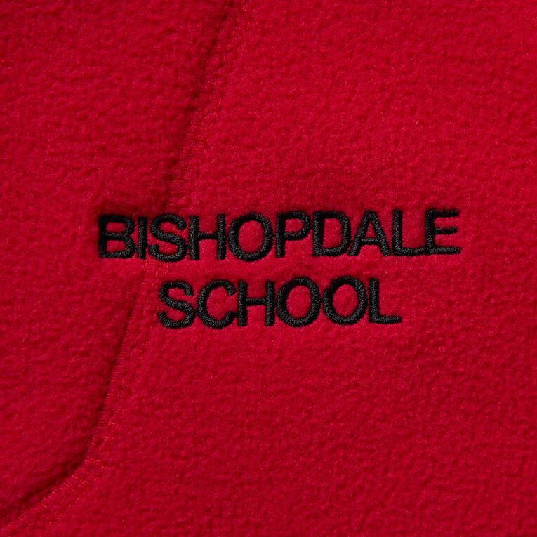 Schooltex Bishopdale Polar Fleece Top with Embroidery, Red Mid, hi-res