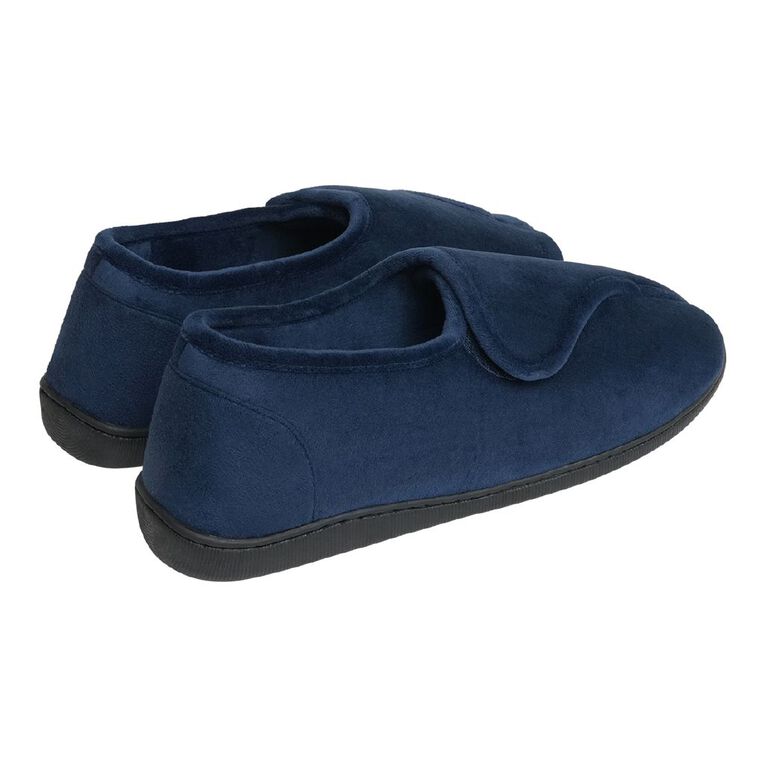 H&H Men's Colin Closed Back Slippers, Navy, hi-res
