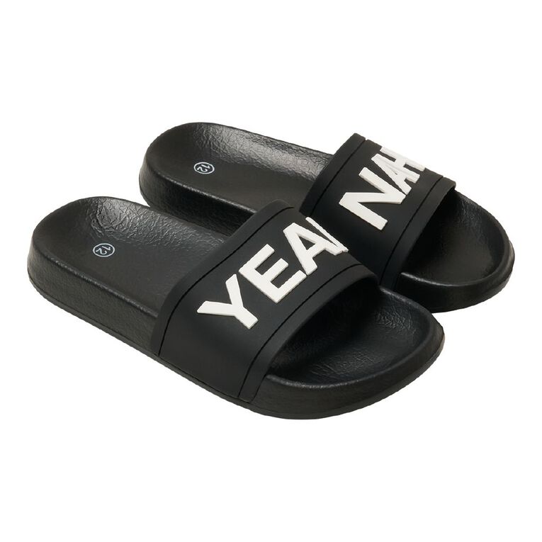 Young Original Senior Kids' Novelty Slides, Black, hi-res