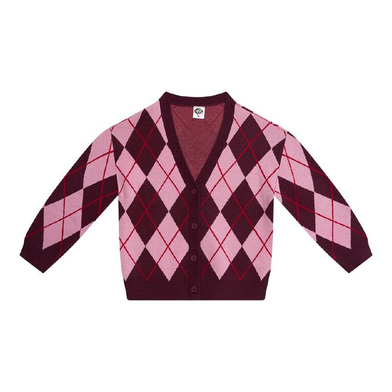Young Original Jacquard Cardigan, Red Dark, hi-res