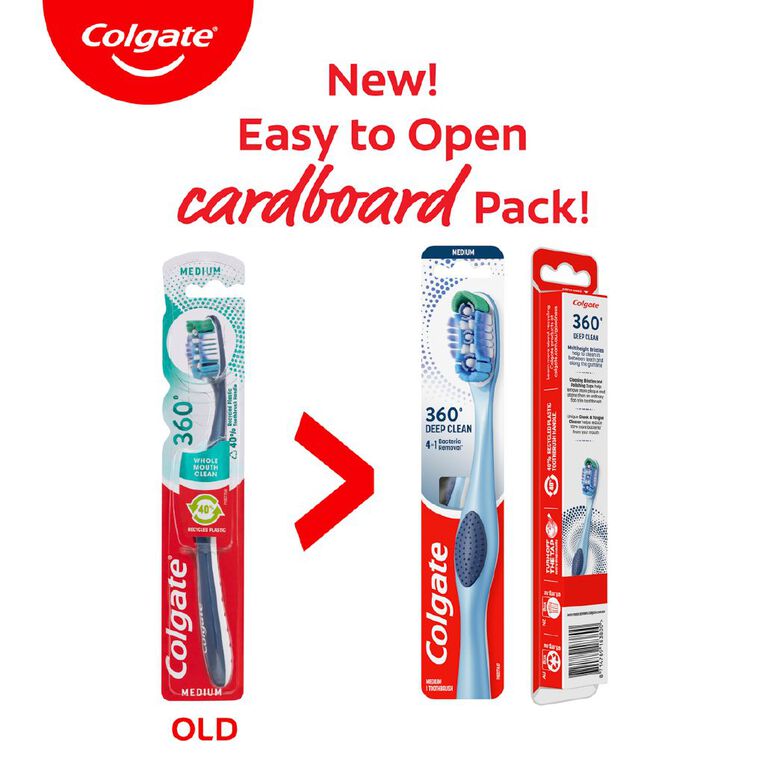 Colgate 360 Degree Toothbrush Medium Assorted, , hi-res