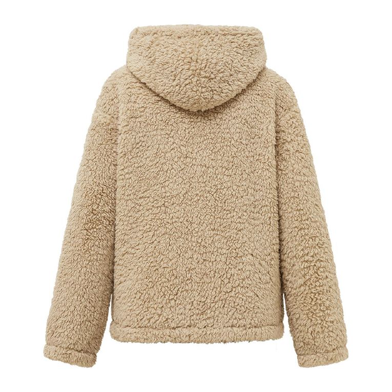 H&H Women's Zip Thru Recycled Sherpa Hood, Blue, hi-res