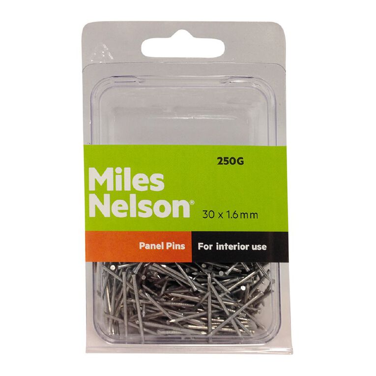 Miles Nelson Panel Pin Nails 30mm x 1.60mm 250g, , hi-res