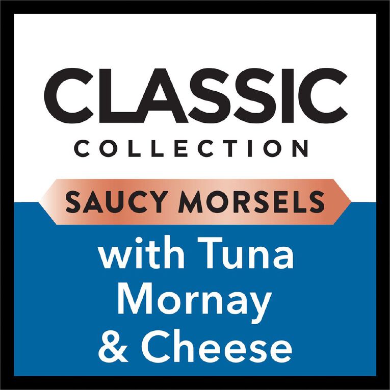 Dine Saucy Morsels with Tuna Mornay & Cheese Wet Cat Food Tray 85g, , hi-res