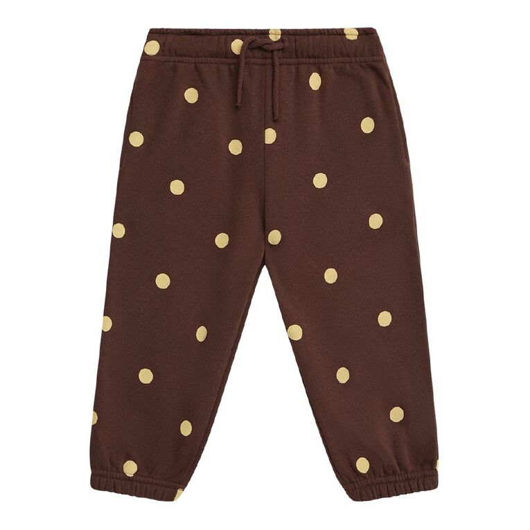 Young Original Preschool Printed Trackpants, Brown Dark, hi-res