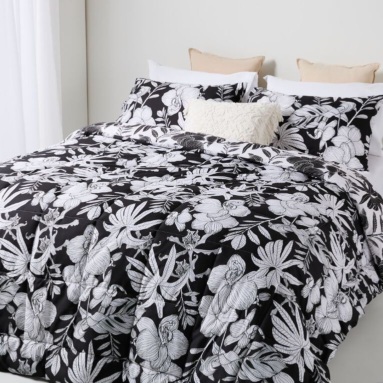 Living & Co 3 Piece Comforter Set Printed Sadie Multi-Coloured Queen, , hi-res