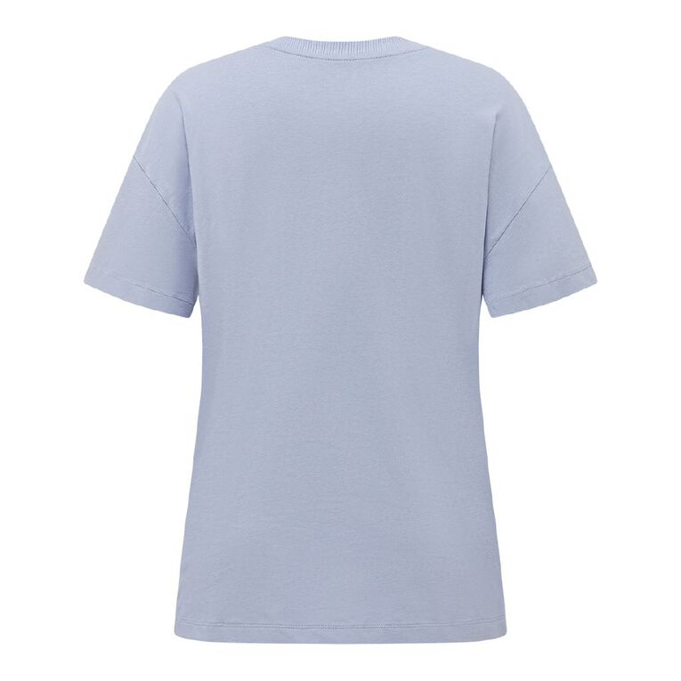 H&H Women's Short Sleeve Boyfriend Graphic Tee, Blue Light, hi-res