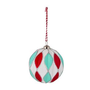 Wonderland Fun Festive Diamond Bauble 8 cm Tree Decoration Assorted
