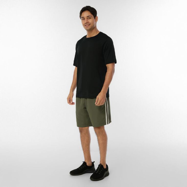 Active Intent Men's Double Striped Shorts, Green Mid, hi-res