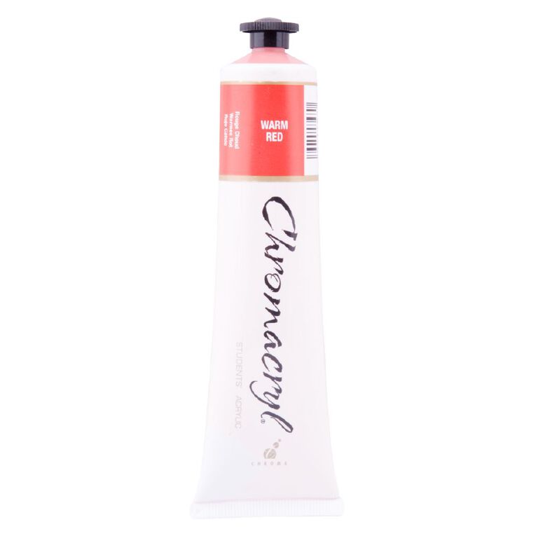 Chromacryl Acrylic Paint Warm Red Red 75ml, , hi-res