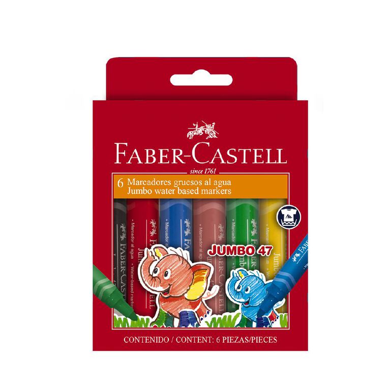 Faber-Castell Jumbo 47 Colour Marker Wallet of 6, , hi-res