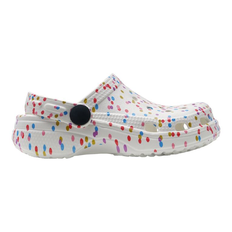 Young Original Junior Kids' Printed Frog Clog Shoes, Cream, hi-res