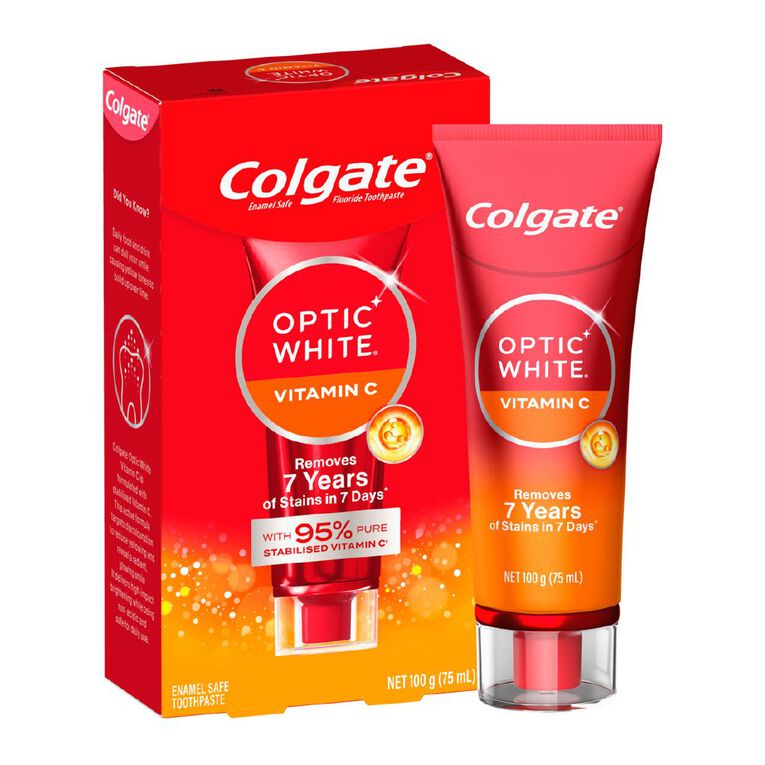 Colgate Optic White Vitamin C Toothpaste 100g, , hi-res