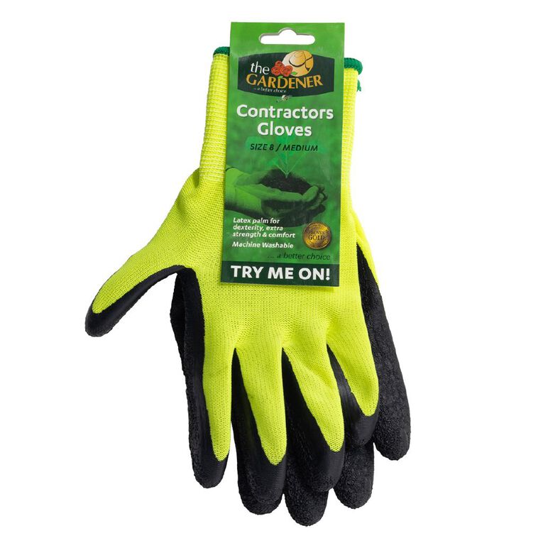 The Gardener Latex Contractor Gardening Gloves Assorted Medium, , hi-res