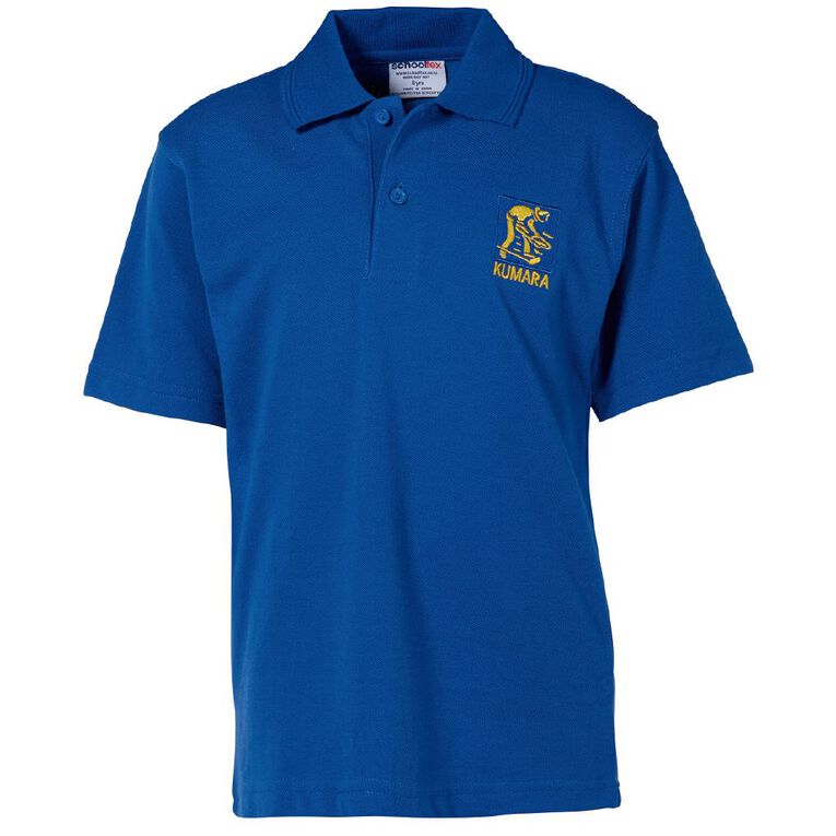 Schooltex Kumara School Short Sleeve Polo with Embroidery, Royal, hi-res