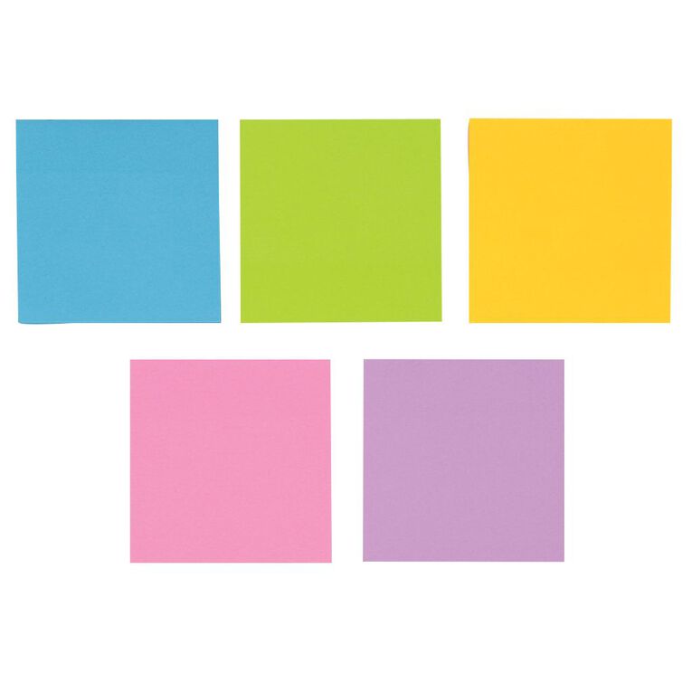 WS Sticky Notes 76mm x 76mm 100 Sheet 5 Pack Multi-Coloured, , hi-res
