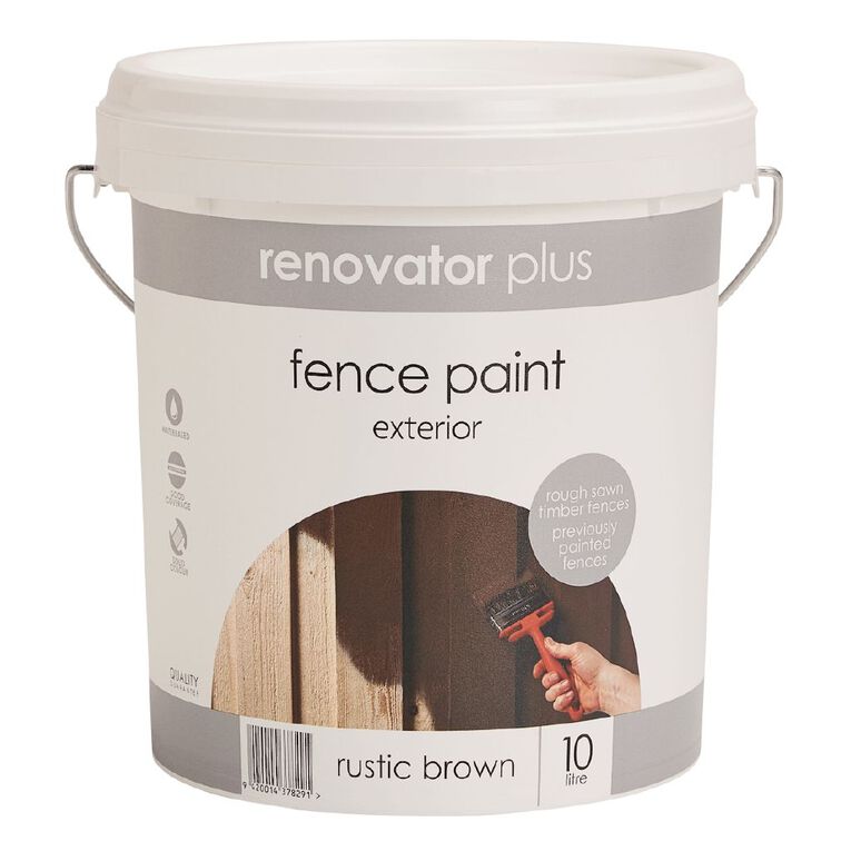 Renovator Plus Fence Paint Rustic Brown 10L, , hi-res