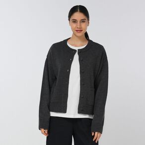 H&H Women's Chunky Button Crew Cardigan